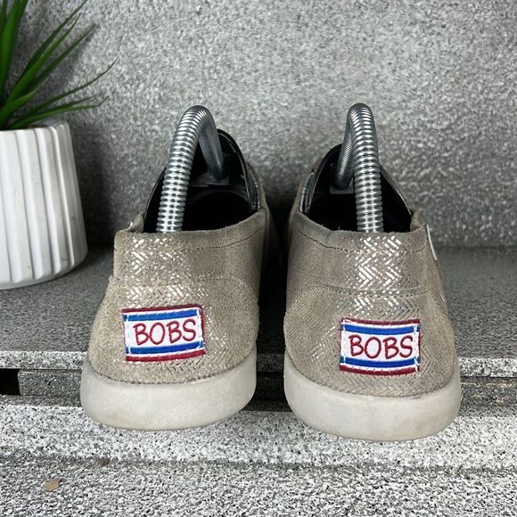BOBS By Skechers Leather Metallic Slip On Shoes Flats Loafers Size 8.5 Boho - Picture 4 of 9